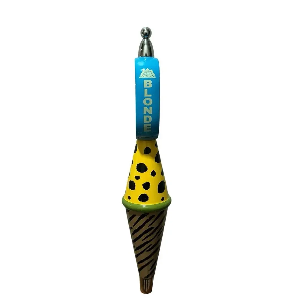 Red Hook Ale Brewery Blonde Wooden Beer Tap Handle 13” Striped Leopard Vintage